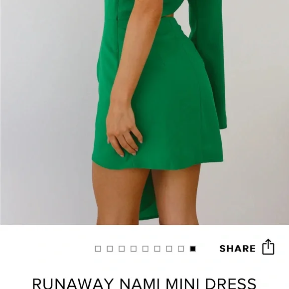 Runaway one shoulder mini dress Emerald - Picture 3 of 7